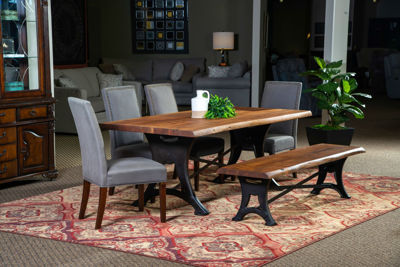 Picture of RUSTIC FORGE LIVE EDGE RECTANGULAR DINING SET