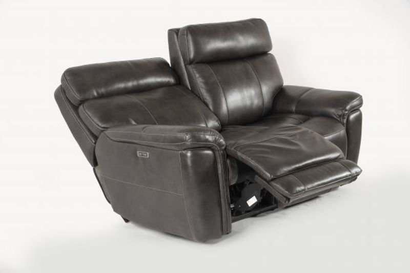 Picture of STAMPEDE CHARCOAL LEATHER POWER RECLINING LOVESEAT