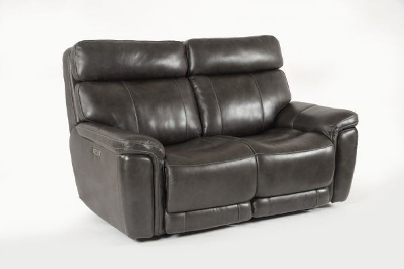 Picture of STAMPEDE CHARCOAL LEATHER POWER RECLINING LOVESEAT