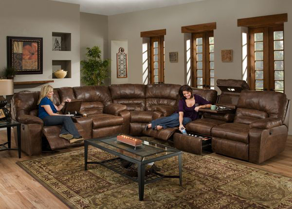 Franklin Stationary Fabric and Faux Leather LoveseatLoveseats-In