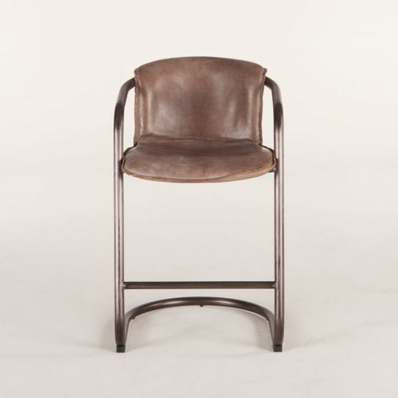 Picture of ANNECY JET BROWN LEATHER COUNTER HEIGHT CHAIR
