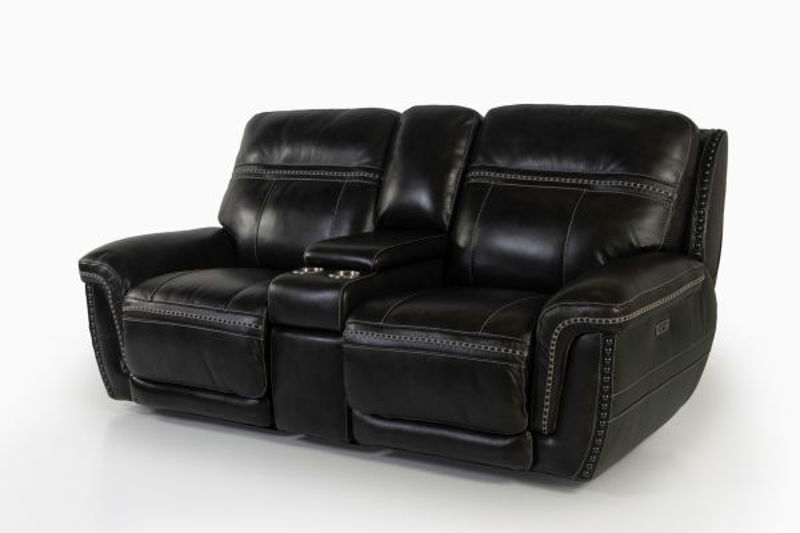 Picture of LONGHORN PEWTER LEATHER POWER RECLINING LOVESEAT