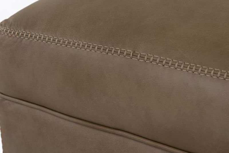 Picture of LUXE LINEN LEATHER OTTOMAN