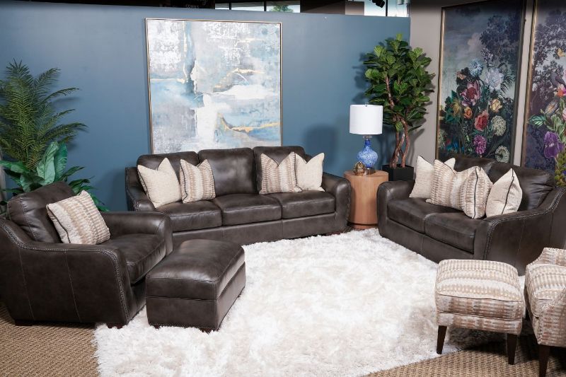 Picture of LUX COAL ALL LEATHER LIVING ROOM SET