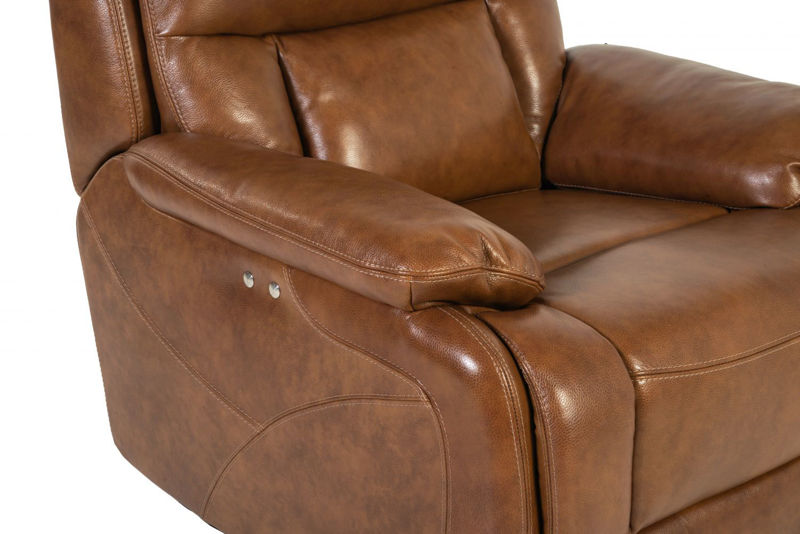 Picture of COFFEE ALL LEATHER POWER GLIDING RECLINER