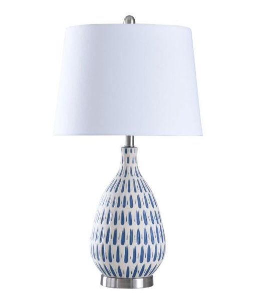 Picture of COBALT AND WHITE TABLE LAMP