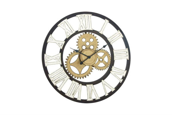 Picture of BROWN METAL WALL CLOCK