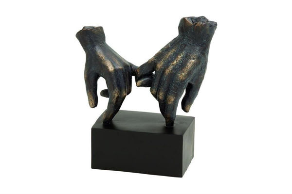 Picture of BLACK POLYSTONE HAND SCULPTURE