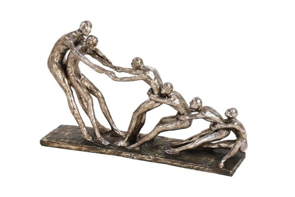 Picture of SILVER POLYSTONE PEOPLE SCULPTURE