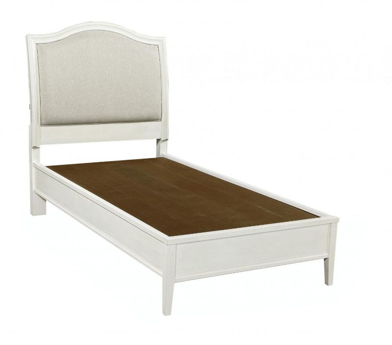 Picture of CHARLOTTE TWIN WHITE UPHOLSTERED BED