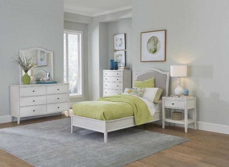 Picture of CHARLOTTE TWIN WHITE UPHOLSTERED BED