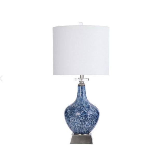 Picture of SILSDEN BLUE GLASS LAMP
