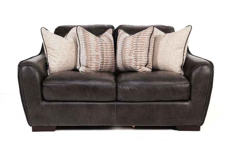 Picture of LUXE COAL ALL LEATHER LOVESEAT