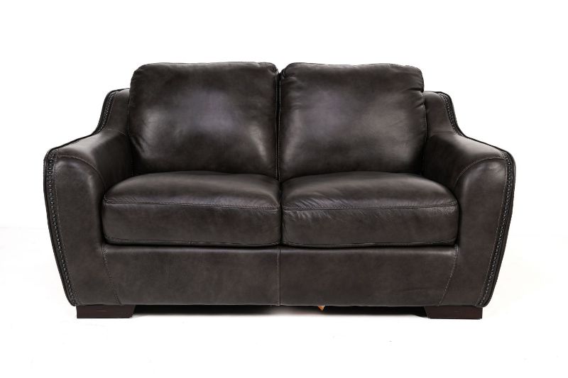Picture of LUXE COAL ALL LEATHER LOVESEAT