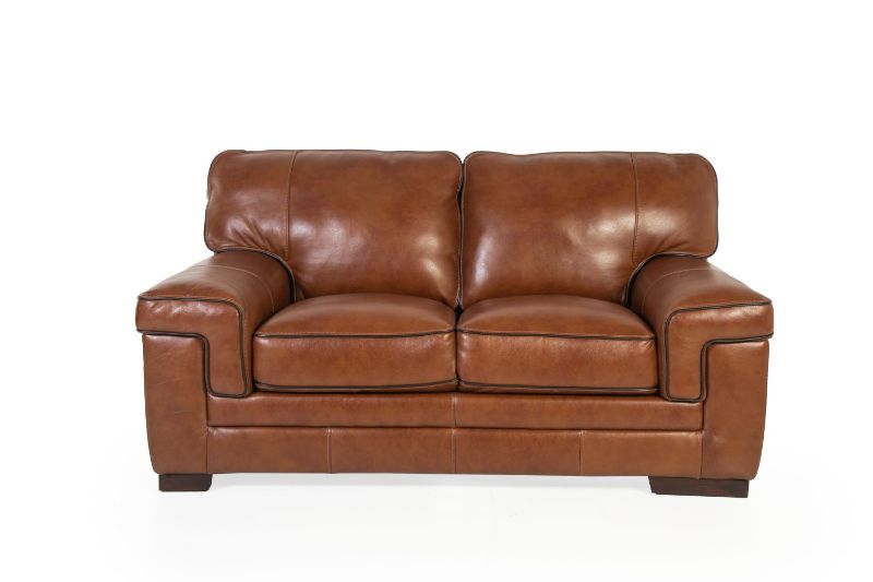 Picture of STAMPEDE CHESTNUT LEATHER LOVESEAT