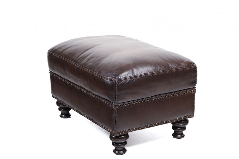 Picture of HILLSBORO LEATHER OTTOMAN